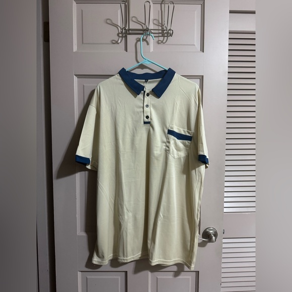 Mens Manly Polo Beige And Blue NWT Size XXL - Picture 1 of 7